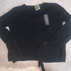 Lace up back sweater